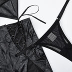 Damen Neckholder-Set in Leder-Optik