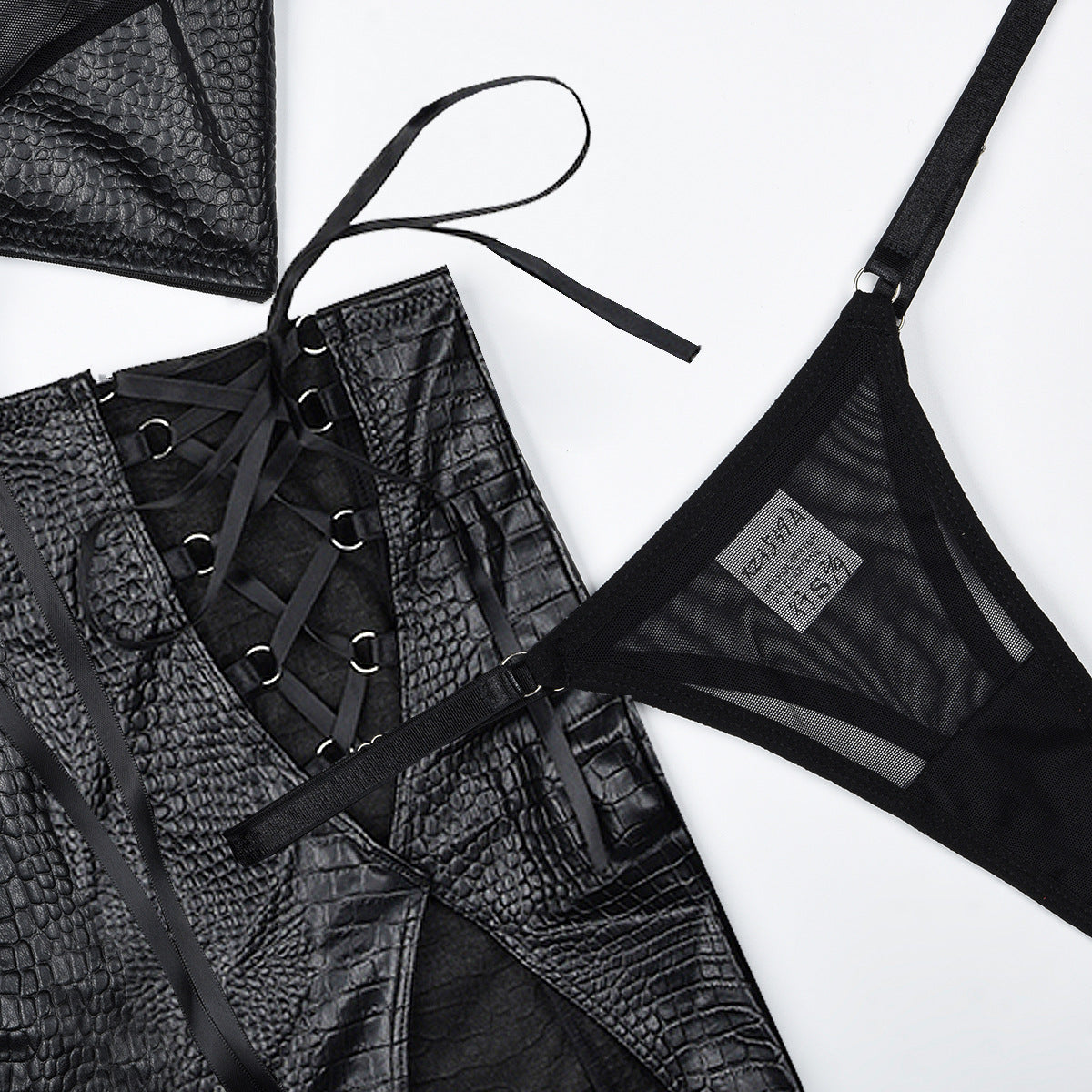 Damen Neckholder-Set in Leder-Optik