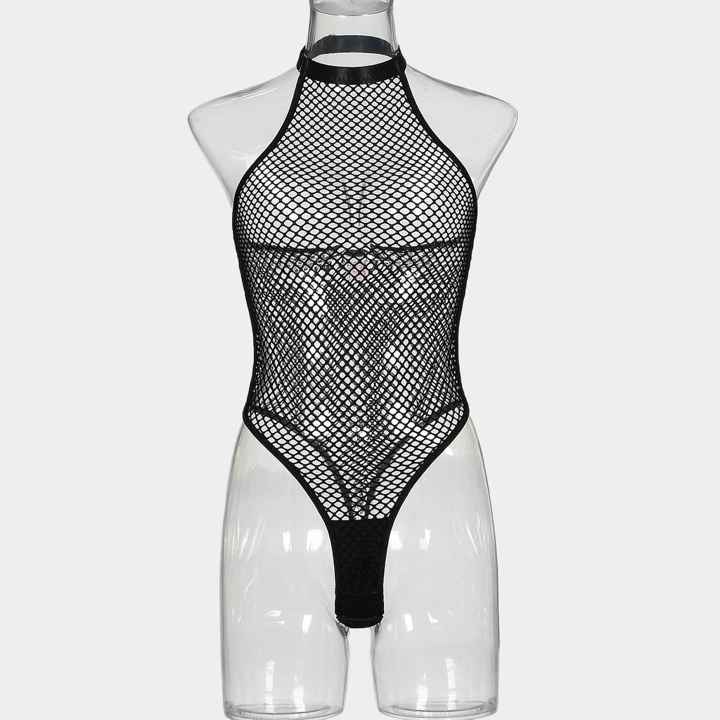 Sculpt Mesh Halter Suit