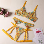 Dessous-Set mit Blumenstickerei